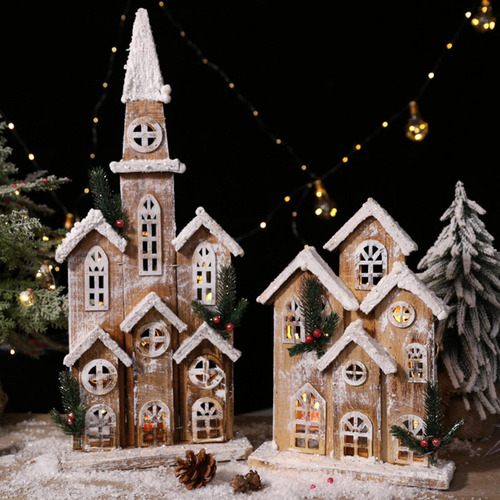Casa De Pueblo De Nieve Navideña, Adorno Navideño Estilo C