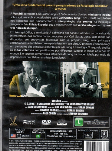 Dvd Carl Gustav Jung A Sabedoria - Versatil - Bonellihq R20