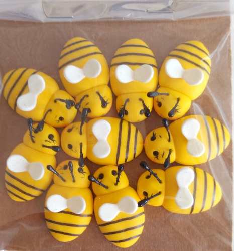 10 Apliques Abelhão De Biscuit Para Enfeites