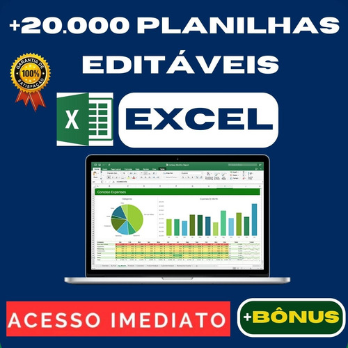 Domine O Excel Agora: Curso + 20 Mil Planilhas Excel + Bônus