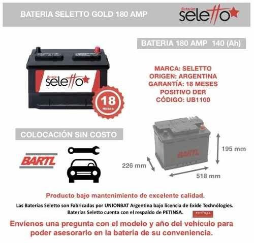 Bateria Seletto 180 Amp Garantía 18 Meses Petinsa