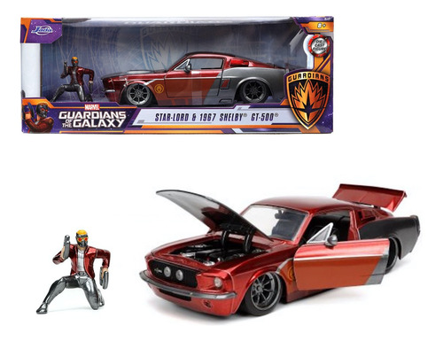 Star-lord & 1967 Shelby Gt-500 Jada 1:24 Hollywood Rides Color Plateado