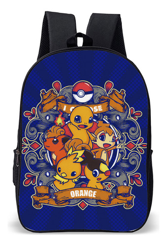 Mochila Escolar Infantil Menino Game Poke Cor Ms0223 Desenho Do Tecido Lisa