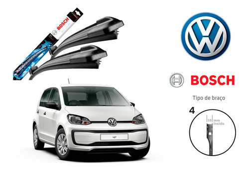 Par Limpador De Parabrisa Dianteiro Vw Up 2014 A 2022 Bosch