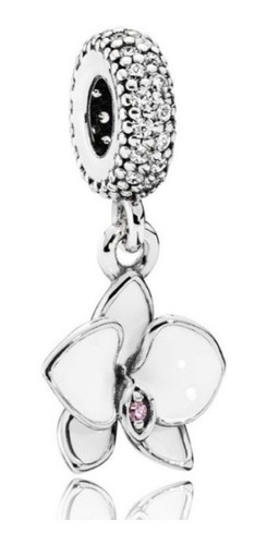 Charm,dije Pandora Orquidea  Plata925  Original 