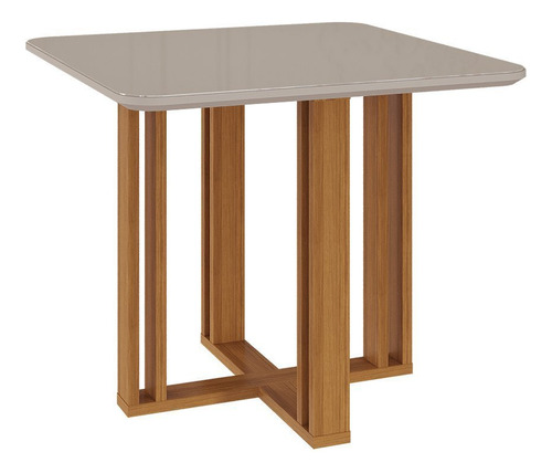 Sala De Jantar Flora Quadrada Tp Com Vidro Com 4 Cadeiras Wt