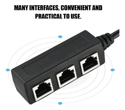 Divisor De Red Ethernet Lan / Extensor Rj45 1 A 3 Puertos