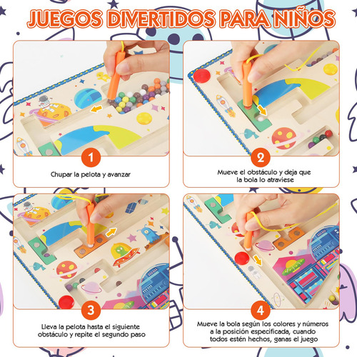 Juguetes Sensoriales De Colores, Laberinto Magnético, Juego