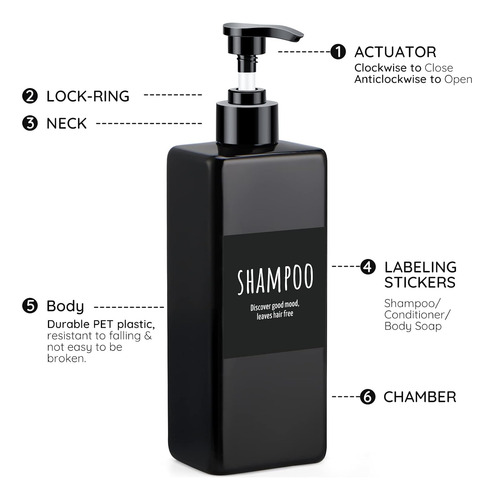 Dispensador De Champú Y Acondicionador Recargable 3 Botellas
