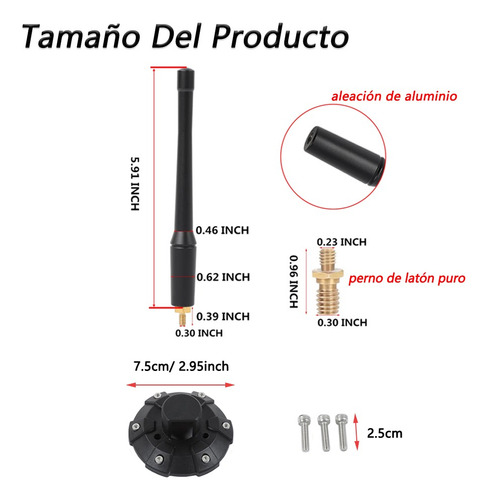 Para Set De Bases De Antena Cortas Para Jeep Wrangler Jk Jl
