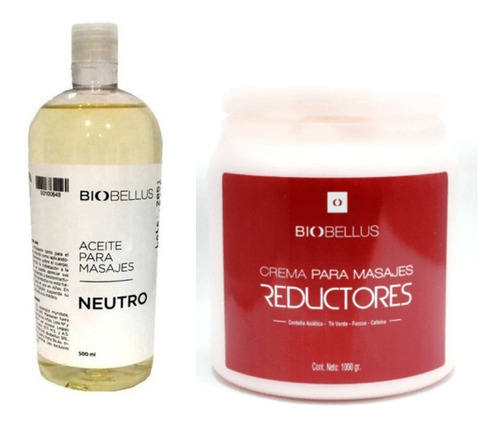 Aceite Neutro 500ml + Crema Reductores 1k - Biobellus