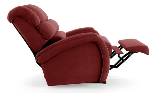 Poltrona Papai Reclin Kylie Power Elétrico Veludo Vermelho