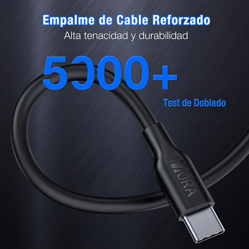 Cable Usb Tipoc 2 Metros 2.1a Carga Y Datos Compatiblenegro