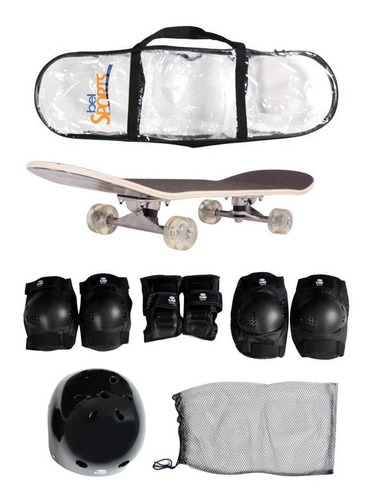 Skateboard Semi-pro + Kit Proteção Com Abs