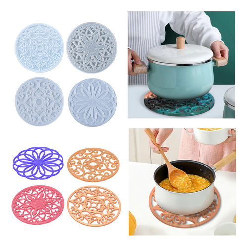 4 Uds. Herramientas De Posavasos De Resina De Mandala