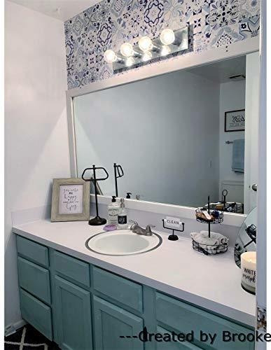 Papel De Contacto Papel Tapiz Blanco Azul Flor Floral Azulej