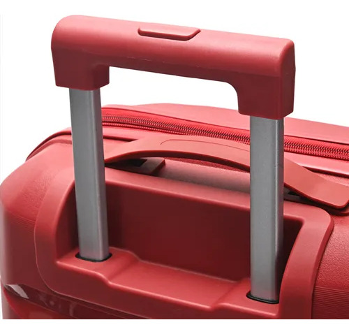 Valija Mediana Rigida 24 Pulgadas Wanderlust Urban Mode Color Rojo Reforzada Polipropileno Ruedas Dobles 360° Candado Tsa Expandible Cintas Internas Manija Superior Lateral Diseño Moderno