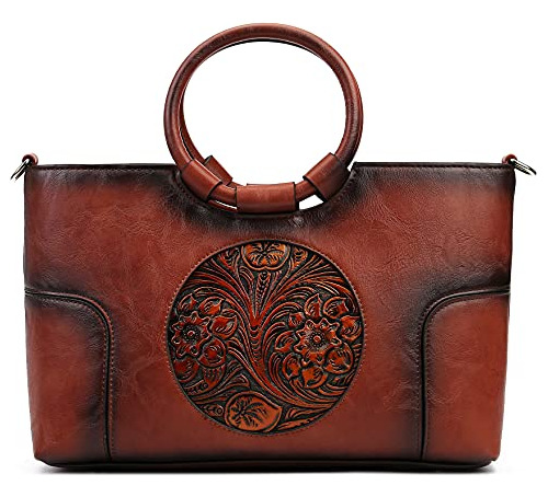 Bolso De Pu Para Mujer,vintage Diseño Embossed Totem Skr7c