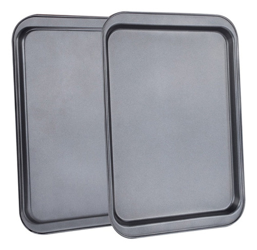 2 Bandejas Rectangulares Antiadherentes De Acero Para Horno