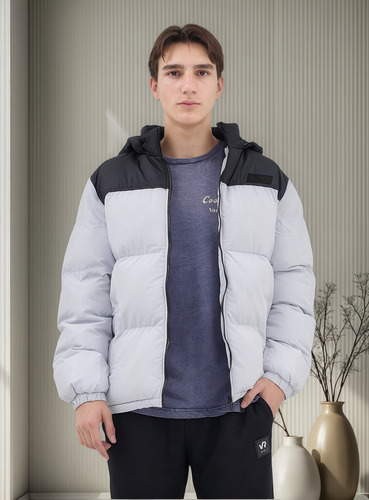 Campera Capucha Removible Vart Esteroids Gris Claro