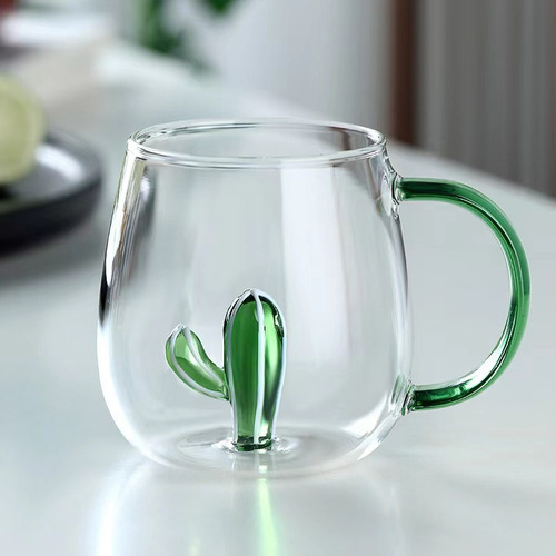 . Taza De Agua De Cristal De Cactus Premium 400ml
