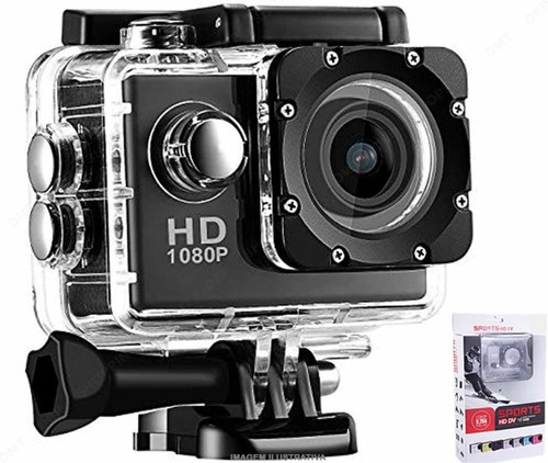 Câmera Filmadora Sport Hd Dv1080 P/capacete Mergulho Bike Cor Preto/Branco/Rosa/Azul/Prata