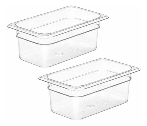 Kit De 2 Cubas Gastronômicas Sem Tampa Acrilico 1/4 100mm