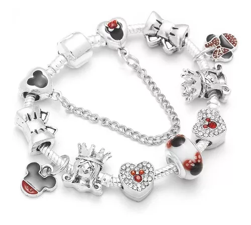 Kit de pulseras de dijes para niñas, kit de fabricación de joyas con  cuentas de pulsera de Mickey Mouse para pulsera Pandora, dijes de joyería