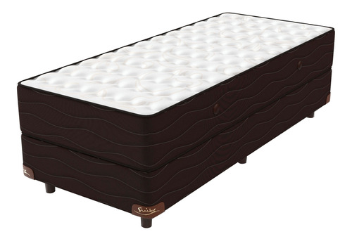 Sommier Suite Lenga 1 plaza de 190cmx90cm  marrón oscuro y crema