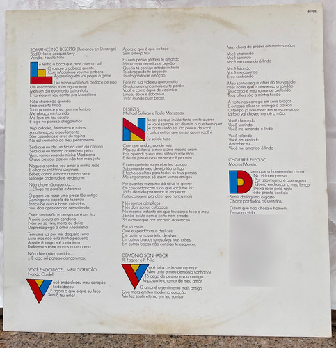 Vinil Lp - Fagner - Romance No Deserto - C/ Encarte - 1987 Estandar (Usado)