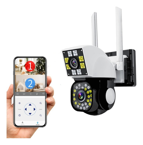 Cámara De Vigilancia Dual Ip Pan Tilt Wifi 1080p Hd Genieka