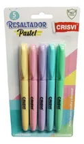 Comprar Resaltadores Pastel Pack De 5 Colores Con Clip Crisvi