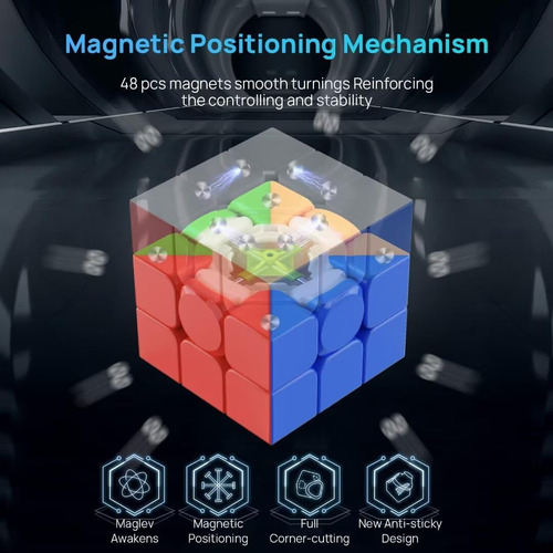 Cubo Magnético 3x3 Mpro 24 Sin Calcomanía Corte 55 35 Color De La Estructura