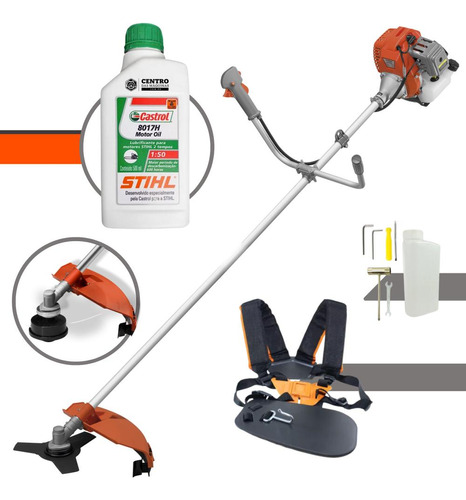 Roçadeira Profissional À Gasolina + Óleo Stihl 2t Rl520ac-g2