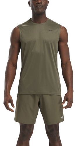 Playera Reebok Sin Mangas De Entrenamiento Verde De Hombre