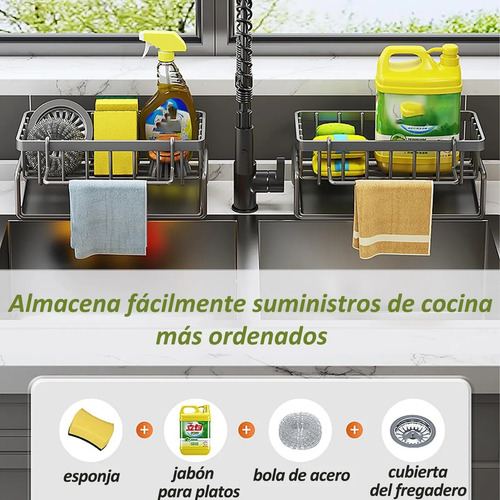 Soporte De Esponja Y Jabón Capacidad, Organizador Escurridor
