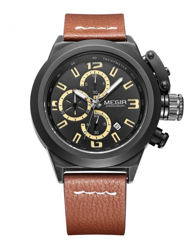 Megir 2029 Reloj Hombre Crono 1/10 Cuero Sport Style