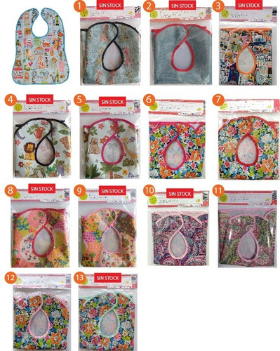 Imagen 2 de 4 de Babero Plástico Estampado - Venta X Mayor ( 10 Unidades)