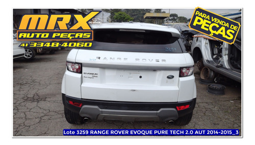 Sucata Range Rover Evoque Pure Tech 2.0 Aut 2015 Pecas