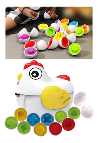 Nuevo 12 Huevos Educativos A Juego Con Forma Y Color