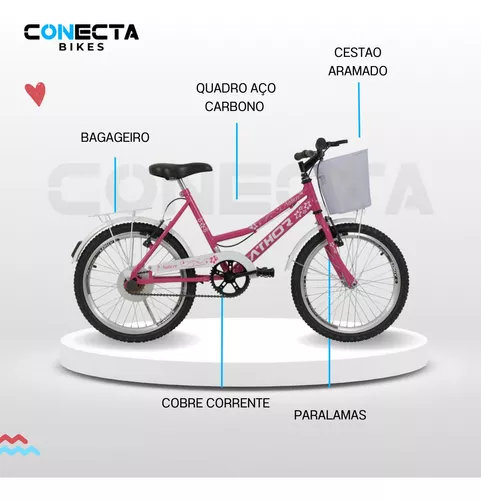 MG Bicicletas - Bicicleta aro 24 feminina , com cesta 