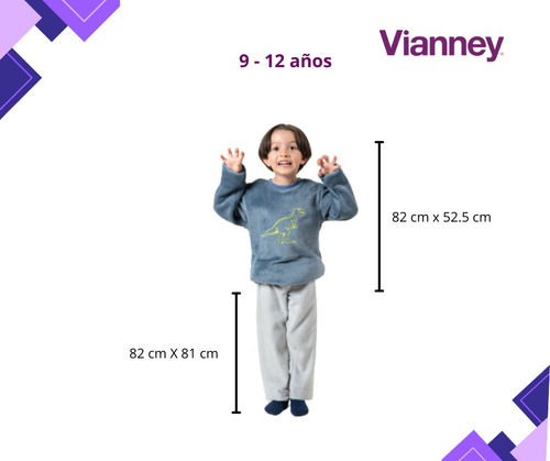 Pijama Infantil 2 Piezas Afelpada Dinosaurios Vianney