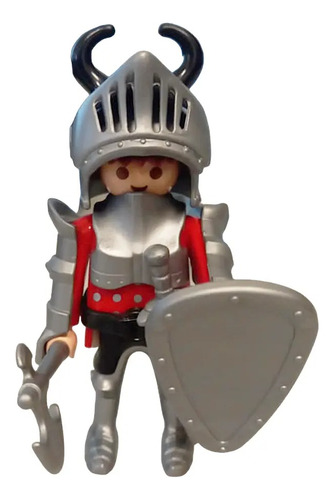 Figura Playmobil Diseño Guerrero Medieval Traje Rojo 2016