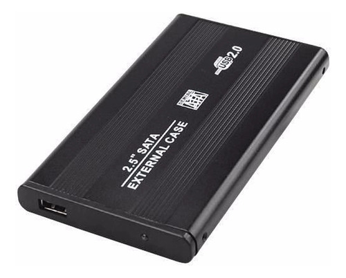 Case Hd Externo Notebook Sata 2.5 Usb 2.0 Aluminio Cor Preto