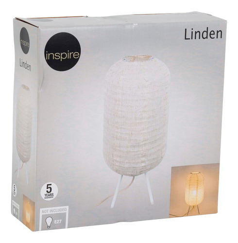 Luminária De Mesa Linden E27 41cm Branco Inspire