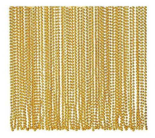 Collar De Perlas De Oro Metálico (4dz) - Joyas - 48 Piezas.