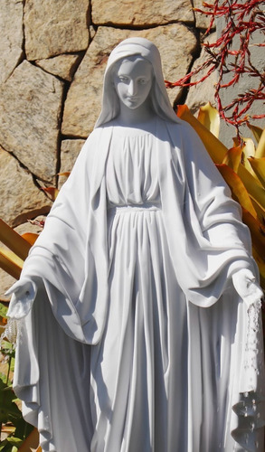Fonte Imagem Nossa Senhora Das Graças 105cm Mármore C/ Bomba