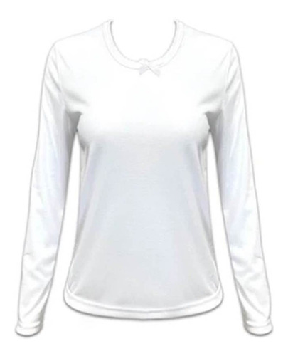 Camiseta Mujer Algodón Blanca Manga Larga Talla M-l / L-xxl
