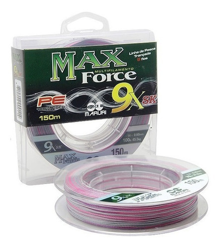 Linha 9x Sk 0,20mm 21lb 150m Multifilamento Max Force Maruri