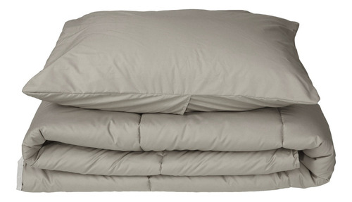 Acolchado Kavanagh Simil Plumón Liso Twin Size + 1 Funda Color Vison-beige